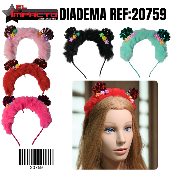 DIADEMA PELUCHE 20759