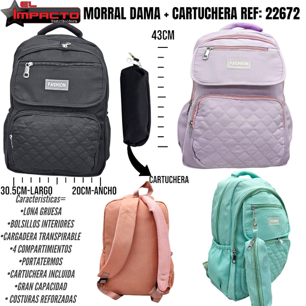 MORRAL DAMA + CARTUCHERA 22672