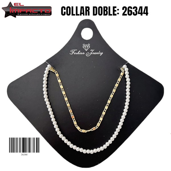 COLLAR DOBLE PERLA 26344