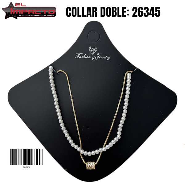 COLLAR DOBLE PERLA 26345