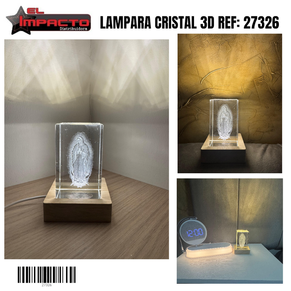 LAMPARA CUBO 3D VIRGEN DE GUADALUPE 27326