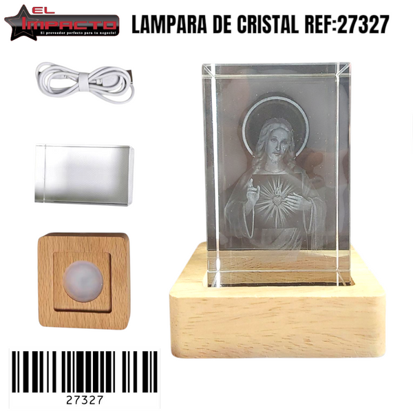 LAMPARA CUBO 3D SAGRADO CORAZON DE JESUS 27327