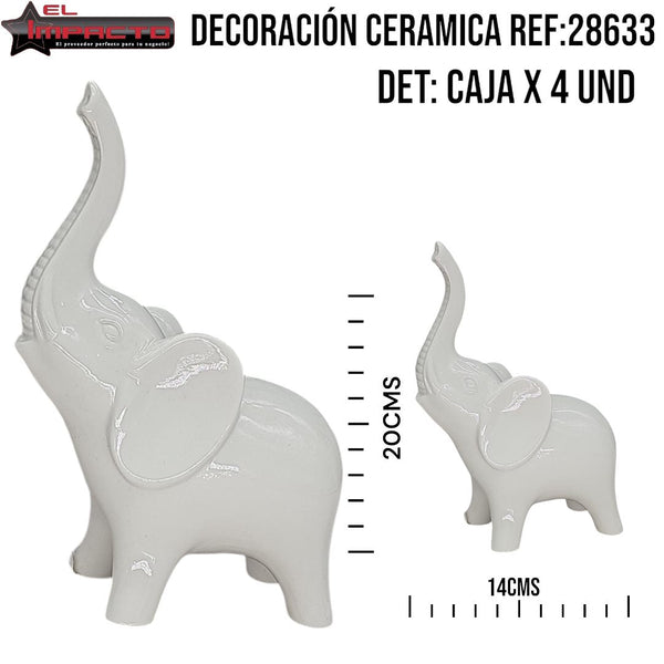 DECORACIÓN ELEFANTE BLANCO x4 28633