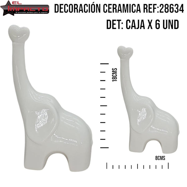 DECORACIÓN ELEFANTE BLANCO x6 28634