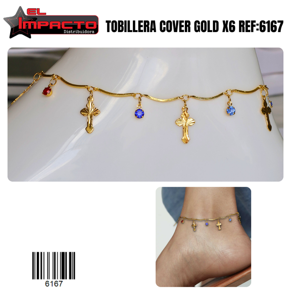 TOBILLERA COVER GOLD x6 6167