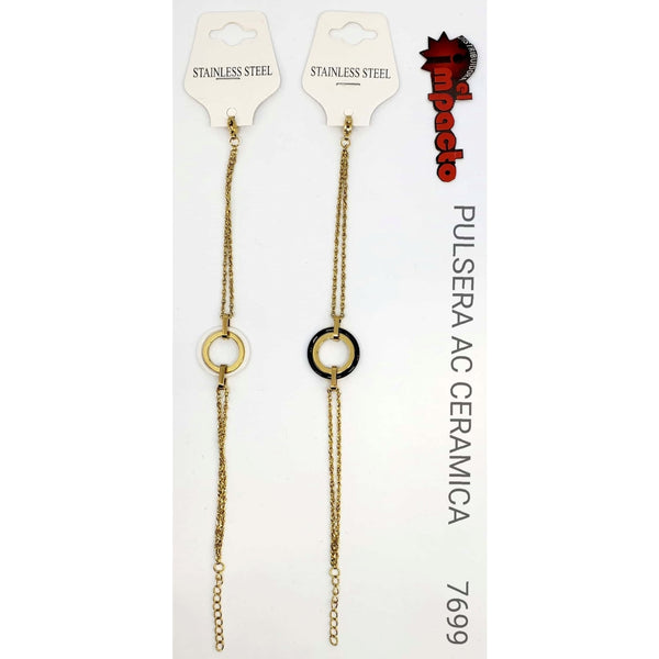 PULSERA ACERO CERAMICA 7699-N