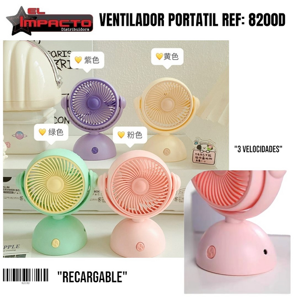 VENTILADOR PORTATIL 8200D