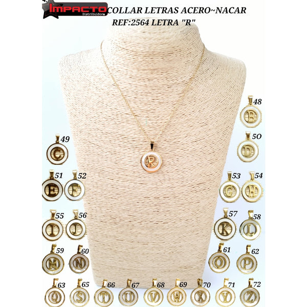 COLLAR LETRAS EN NACAR